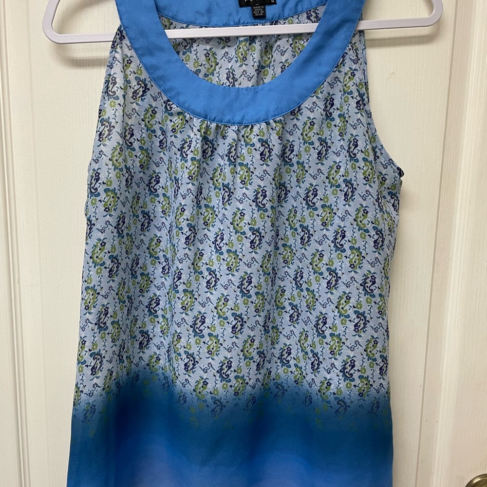 Blue Patterned Women's Top